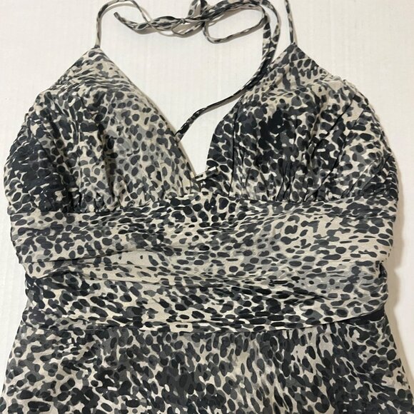 Vtg Y2K Express Silk Babydoll Dress Sz 0 Animal Print Whimsigoth Fairy Grunge - Picture 8 of 10